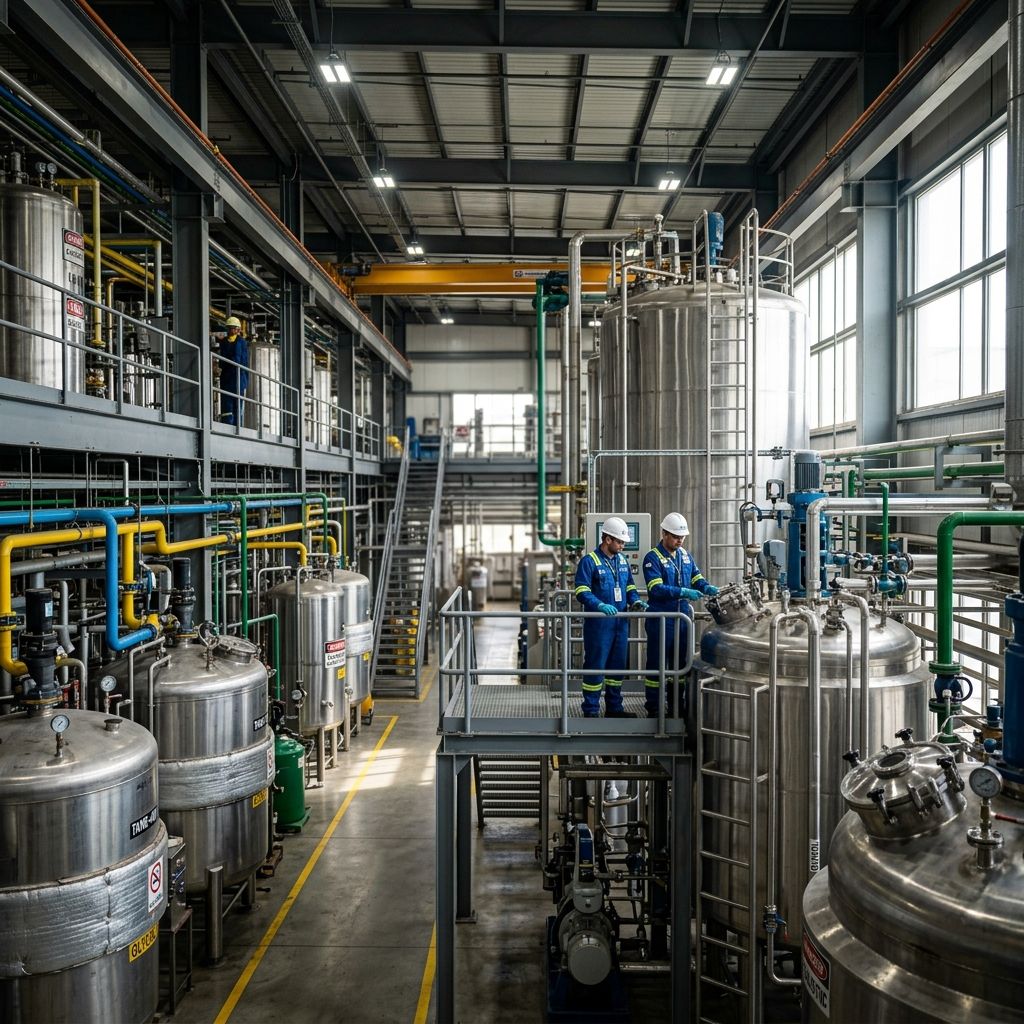 Zinc oxide production line inside the Optimal Chemicals plant